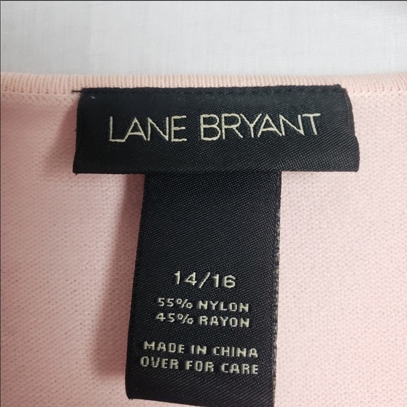 Lane Bryant 3/4 Sleeve Tie Up Pink Sweater - Picture 4 of 4